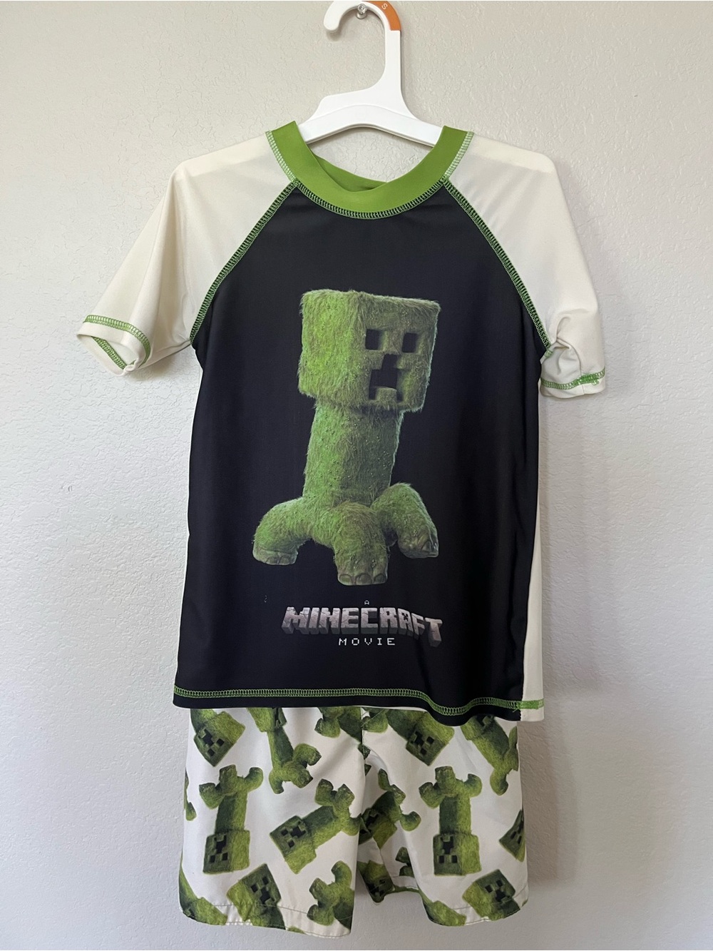 Minecraft Kids Green Creeper Swim Set